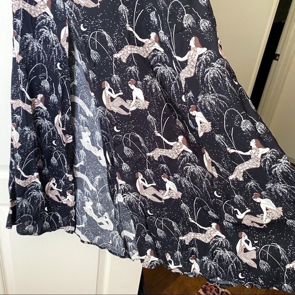 Reformation Dress Gavin Midi Slit Open Back Champagne 0 EUC - Picture 2 of 8